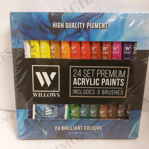 SEALED WILLOWS 24 SET OF ACRYLIC PAINTS - 24X12ML