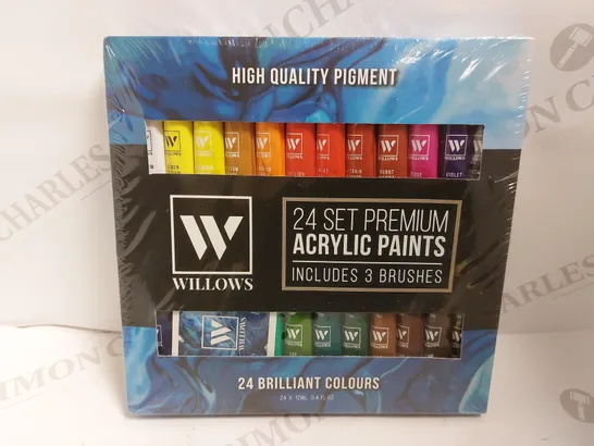 SEALED WILLOWS 24 SET OF ACRYLIC PAINTS - 24X12ML