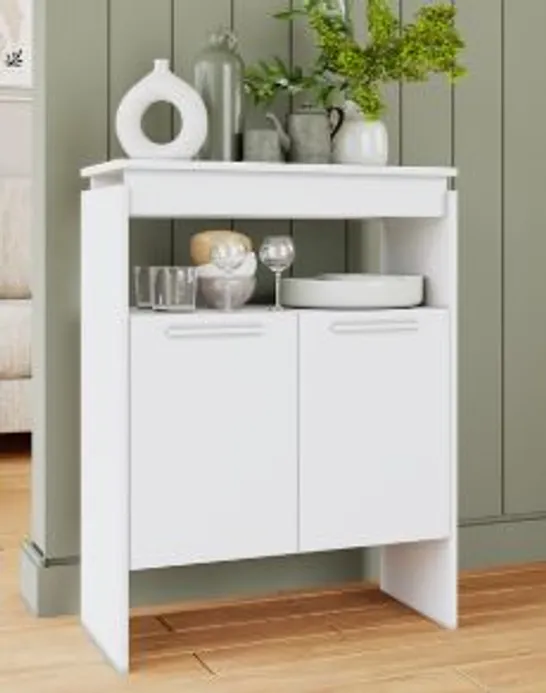 BRAND NEW BOXED OLSEN WHITE TWO DOOR SIDEBOARD