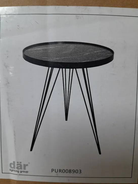 BOXED DAR LIGHTING RAUMA ROUND SIDE TABLE DARK GREY STONE 