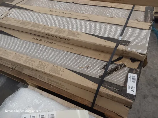 PALLET OF APPROXIMATELY 42 PEECAN GRIS TILES EACH 23.3 × 120cm TOTAL 17 sq m1