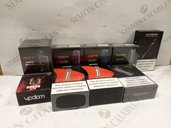 BOX OF ASSORTED ELECTRONIC CIGARETTES TO INCLUDE ASPIRE ETC