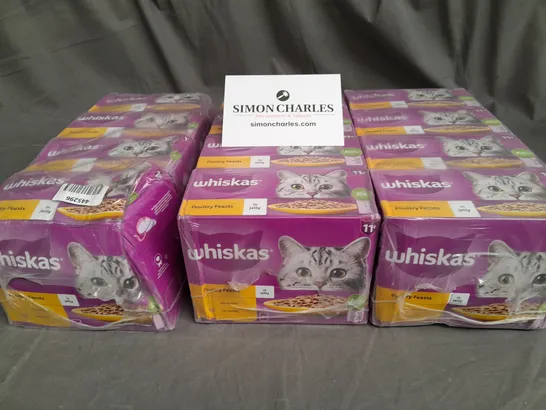 LOT OF 12 12-POUCH PACKS OF WHISKAS CAT FOOD - POULTRY FEASTS