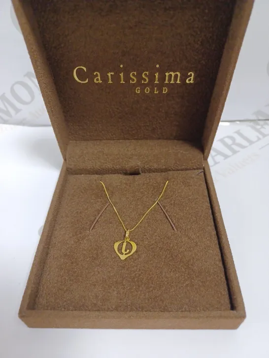 CARISSIMA GOLD EFFECT THIN CHAIN NECKLACE WITH `L` PENDANT