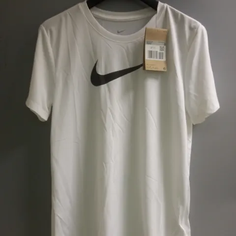 NIKE DRI-FIT SWOOSH TEE WHITE SIZE 8