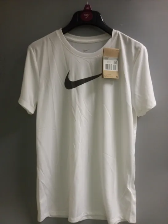 NIKE DRI-FIT SWOOSH TEE WHITE SIZE 8