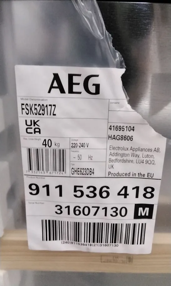 AEG FSK52917Z DISHWASHER RRP £600.00