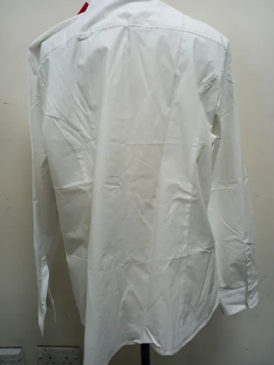 PURE COLLECTION COTTON PINUCK SHIRT IN WHITE - UK SIZE 18