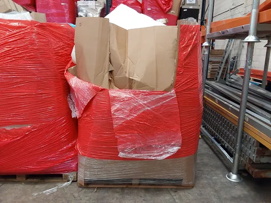 PALLET OF ASSORTED ITEMS INCLUDING: ELECTRIC OVEN, OFFICE CHAIR,  MATTRESS TOPPER, DESIGNER RUG, TOILET SEAT