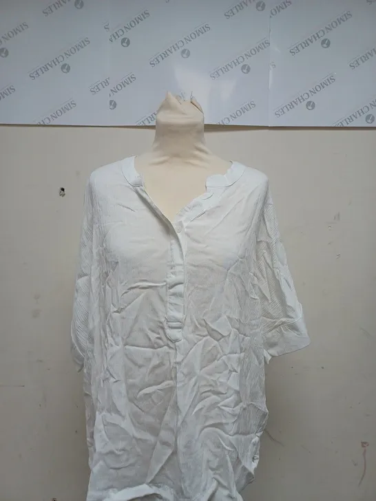 MAISON DE NIMES CRINKLE BLOUSE WHITE - SIZE LARGE