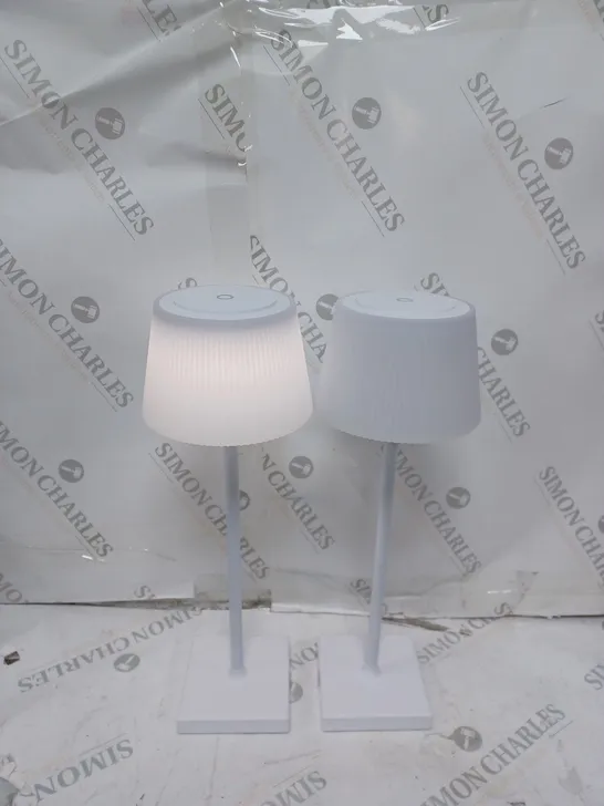 SFIXX SET OF 2 INDOOR OUTDOOR TOUCH TABLE LIGHTS - WHITE