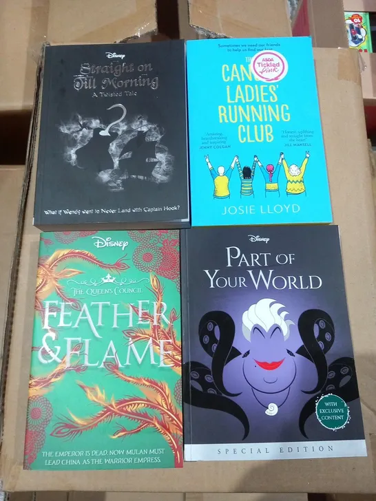 LARGE QUANTITY OF ASSORTED BOOKS TO INCLUDE; DISNEY'S TWISTED TALES AND THE CANCER LADIES RUNNING CLUB