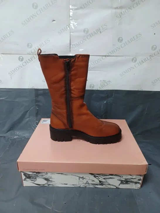 MODA IN PELLE LEATHER BOOTS ORANGE SIZE EU 40