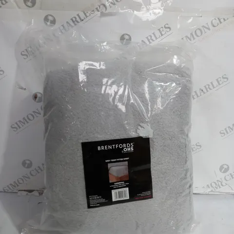 BRENTFORDS OHS GREY TEDDY FITTED SHEET - SUPERKING
