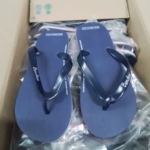 BOX CONTAINING 20 PAIRS OF MEXICO BANDHAS FLIPFLOP/SANDLES SIZE 6