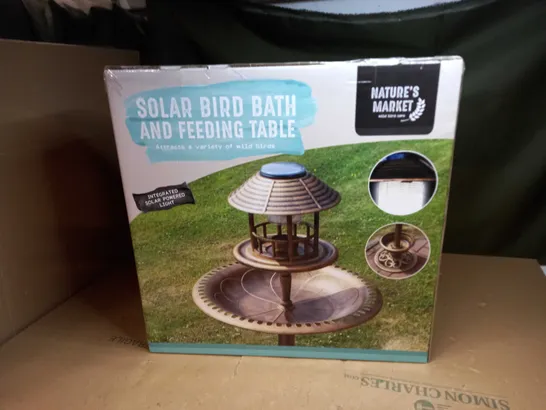 NATURES MARKET SOLAR BIRD BATH AND FEEDING TABLE 