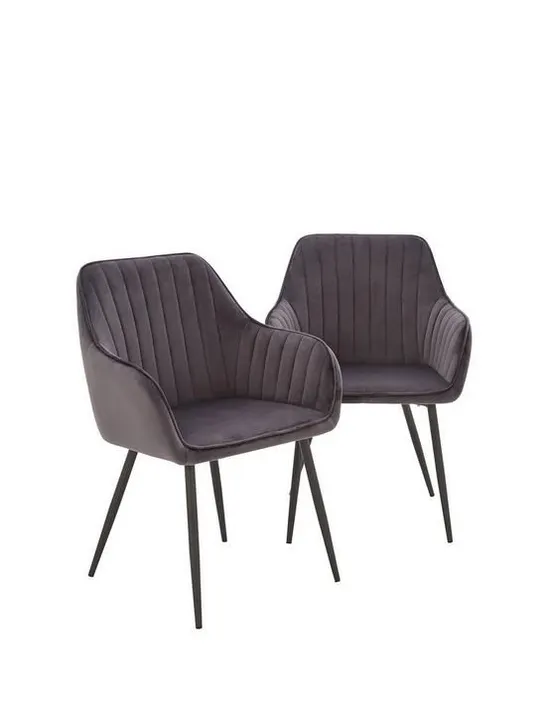 BOXED GRADE 1 PAIR OF ALISHA DINING CHAIRS BLACK (1 BOX) RRP £449