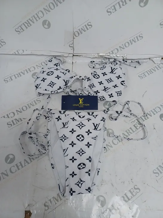 LOUIS VUITTON PARIS WHITE LOGO BIKINI SET- SMALL