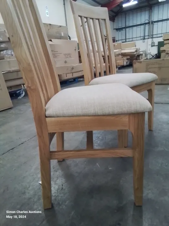 A BOXED PAIR OF NEW CONSTANCE DINING ROOM CHAIRS IN NATURAL COLOUR