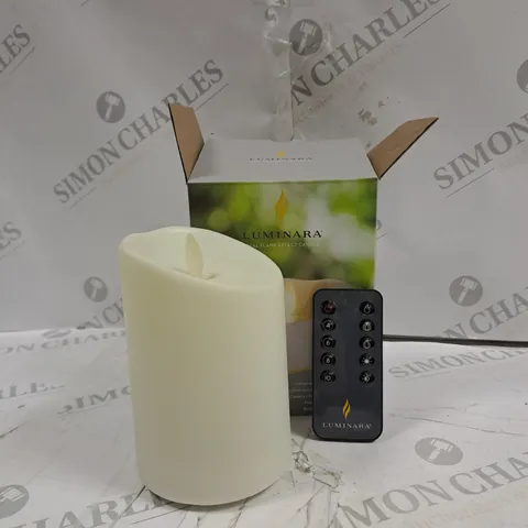 BOXED LUMINARA IVORY PILLAR OUTDOOR CANDLE 