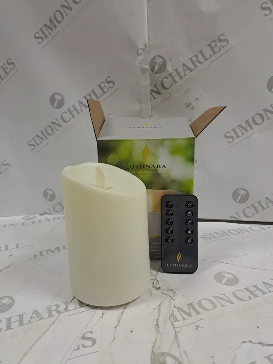 BOXED LUMINARA IVORY PILLAR OUTDOOR CANDLE 