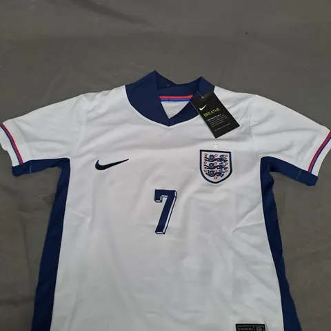 KIDS ENGLAND FC HOME SHIRT WITH SAKA 7 SIZE 20