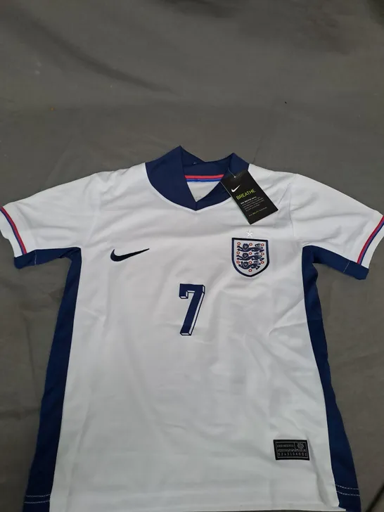 KIDS ENGLAND FC HOME SHIRT WITH SAKA 7 SIZE 20