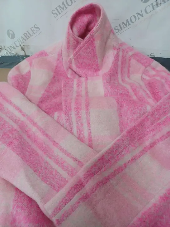 PINK STRIPEY COAT SIZE 8 WOOL