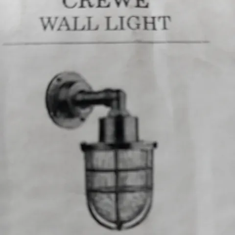 CREWE WALL LIGHT NICKEL FINISH, SUITABLE FOR INDOOR AND OUTDOOR USE