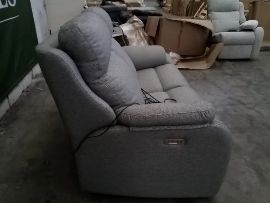 QUALITY BRITISH DESIGNER G PLAN KINGSBURY 2 SEATER ELECTRIC RECLINER DBL C566 NATIVE ASH FABRIC 