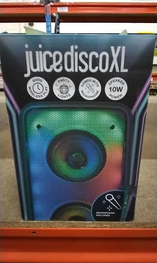 JUICE DISCO XL WIRELESS SPEAKER WITH MICROPHONE AND PARTY LIGHTS