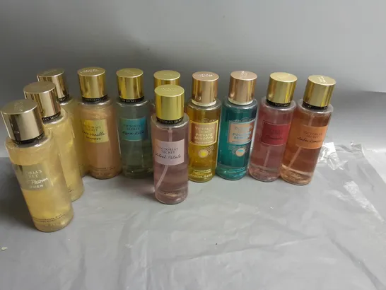 LOT OF 11 VICTORIA'S SECRET FRANGRANCE MIST. VARIOUS SCENTS. 250ML PER BOTTLE