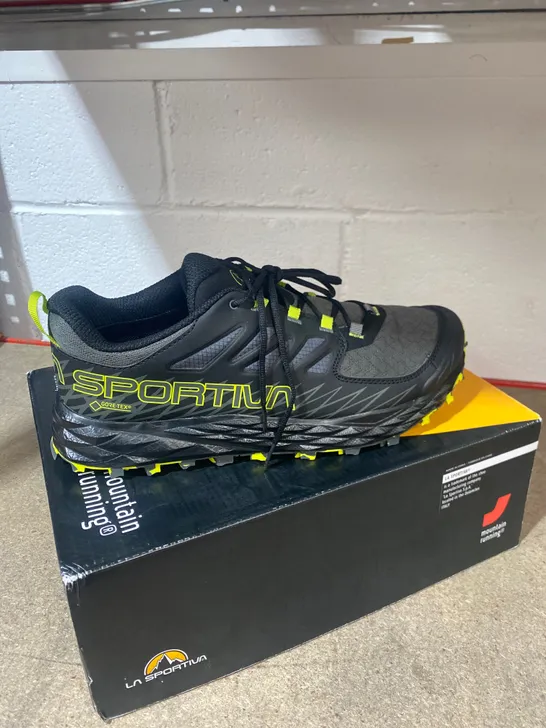 BOXED LA SPORTIVA CARBON/APPLE GREEN TRAINERS SIZE 10.5