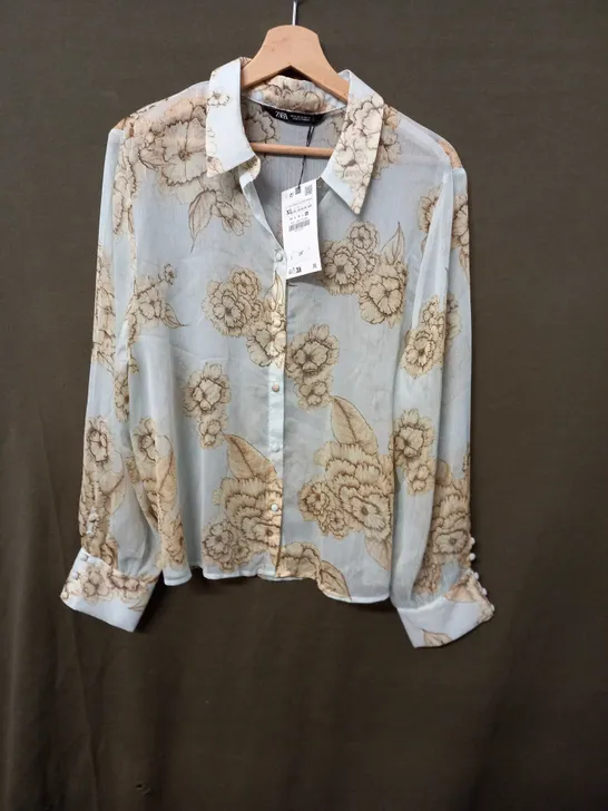 ZARA FLORAL BLOUSE - SIZE XL