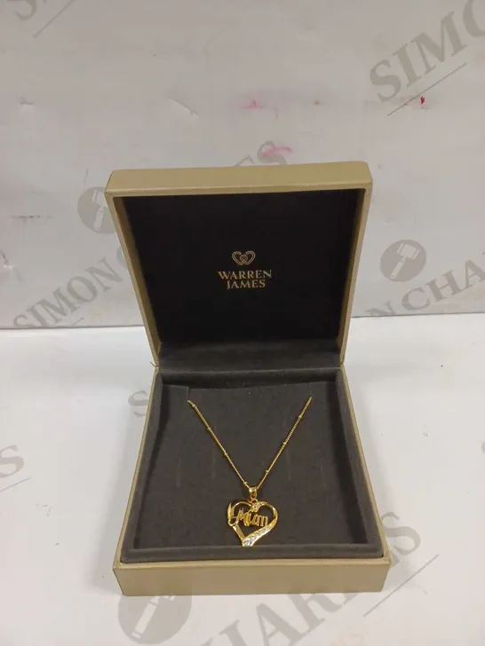 WARREN JAMES 18CT GOLD VERMEIL ON SILVER MUM NECKLACE