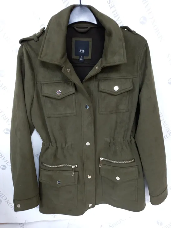 RIVER ISLAND GREEN MILITARY STYLE SHIRT - 12