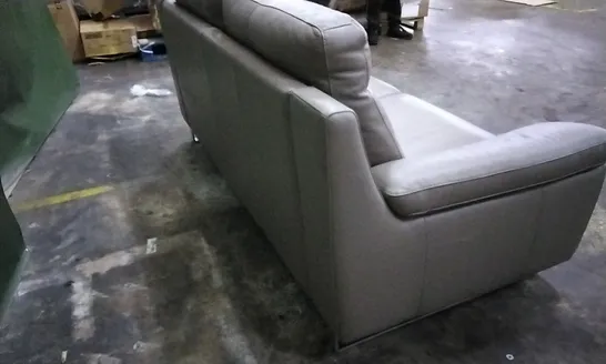 QUALITY ITALIAN DESIGNER GUIDO 3 SEATER IN LEATHER LIGHT MUD COLOUR