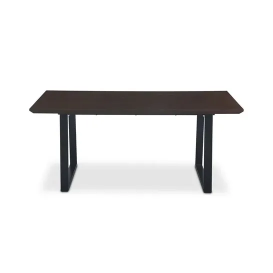 BOXED REAL WOOD VENEER ETHAN DINING TABLE WITH METAL LEGS - BLACK (2 BOXES)