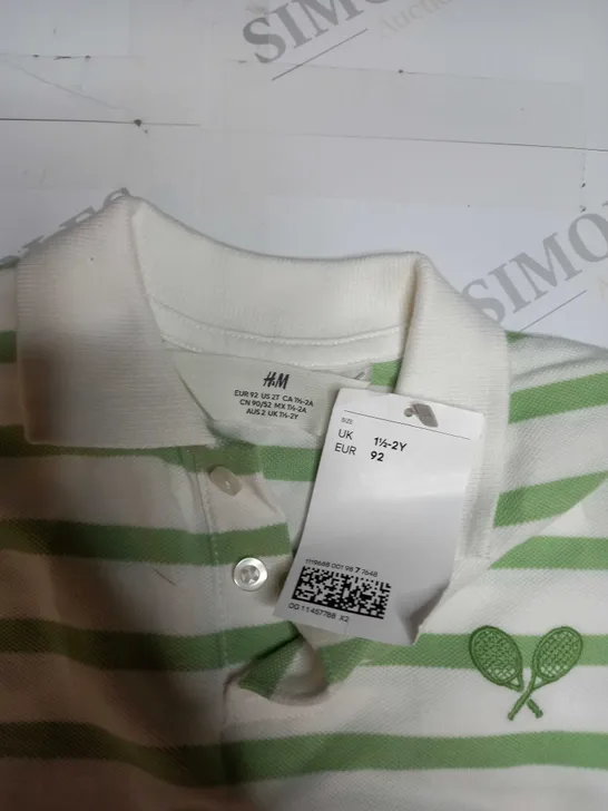 H&M KIDS STRIPE POLO SHIRT - 1-2YRS