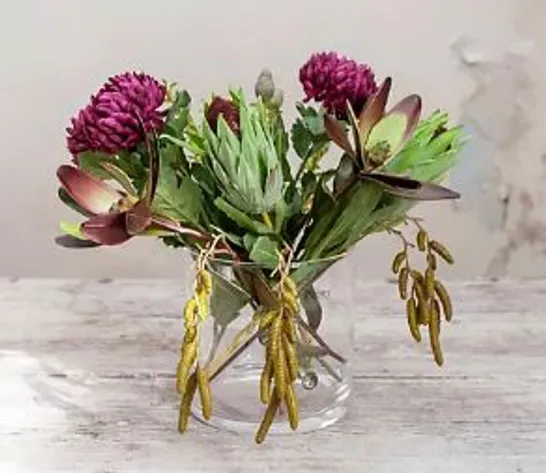 PEONY PROTEA MIX IN A CYLINDER VASE