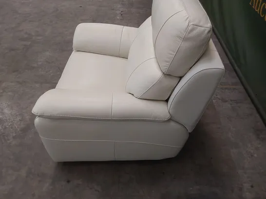 QUALITY DESIGNER ITALIAN MADE PATRIZIO WHITE LEATHER ARMCHAIR