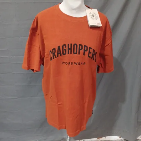 CRAGHOPPERS UNISEX BATLEY T SHIRT POTTERS CLAY SIZE M