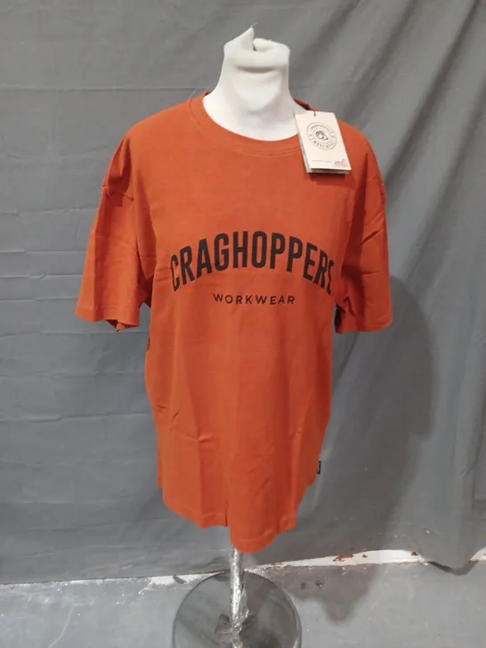 CRAGHOPPERS UNISEX BATLEY T SHIRT POTTERS CLAY SIZE M