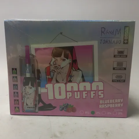 SEALED AND BOXED R AND M TORNADO DISPOSABLE VAPES - BLUEBERRY RASPBERRY- 10 PER BOX