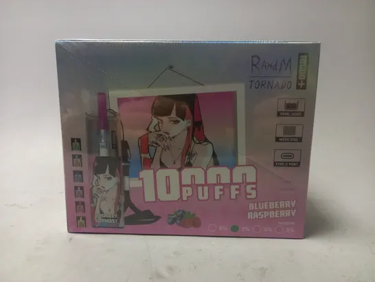 SEALED AND BOXED R AND M TORNADO DISPOSABLE VAPES - BLUEBERRY RASPBERRY- 10 PER BOX