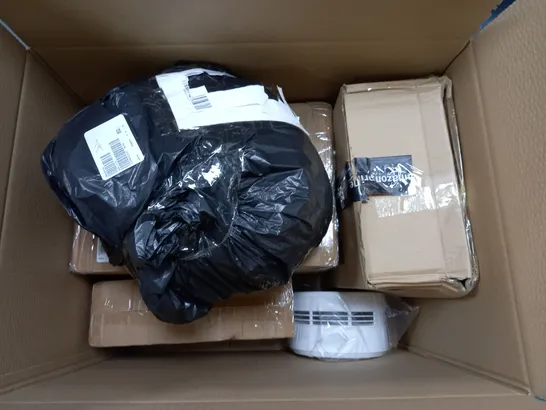 BOXED LOT OF APPROXIMATELY 5 HOUSEHOLD ITEMS TO INCLUDE KITCHEN UTENSILS, FAN ETC