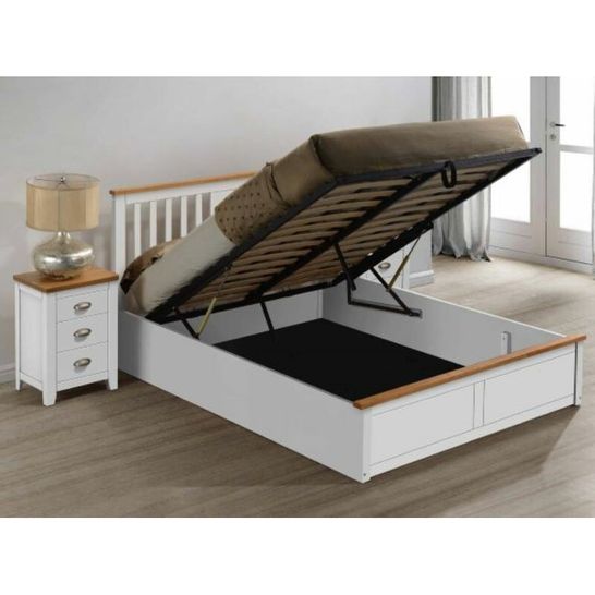BOXED SOULE OTTOMAN STORAGE BED -WHITE KINGSIZE ONLY BOX 1 OF 3
