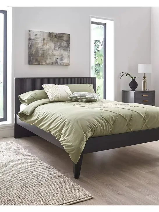 BOXED CARINA KING BED FRAME IN BLACK - 3 BOXES