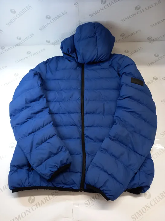 FRENCH CONNECTION PADDED JACKET IN BLUE SIZE LARGE