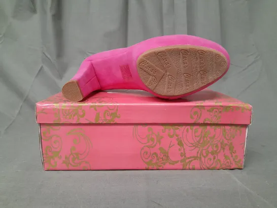 BOXED PAIR OF CLARA'S CLOSED TOE HIGH HEEL SHOES IN FUCHSIA 37